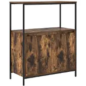 vidaXL Badkamermeubel met planken gerookt eiken 76,5x35x95 cm