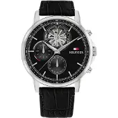 Tommy Hilfiger Analoog horloge 'STEWART' zwart / zilver