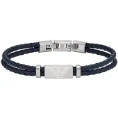 Emporio Armani Armband nachtblauw / zilver