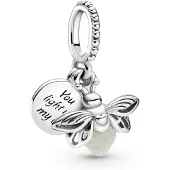 Pandora Charm - Vuurvlieg - Zilver 925 - Gleed in het donker - Glazen hanger - Vrouw