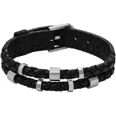 Fossil Armband zwart / zilver