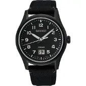 Seiko - heren horloge - Zwart met band