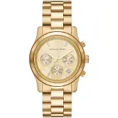 Michael Kors runway quartz goud dames horloge met goudkleurige & roestvrij stalen band