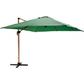Oviala - Vierkante zweefparasol 3x3m met houtlook in groene cactuskleur - Brescia