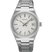 Seiko quartz zilver dames horloge met witte wijzerplaat & roestvrij stalen band