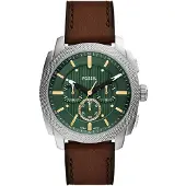 Fossil Analoog horloge 'Machine' bruin / groen / zilver
