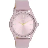 Oozoo dames polshorloge, lederen band, pastelpaars, analoog, quartz, model UOC11355