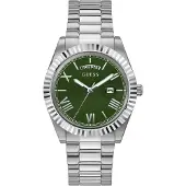 GUESS Analoog horloge 'Connoisseur' groen / zilver