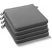Oviala - Set van 4 grijze polyester stoelkussens 40x40x3 cm - Machu