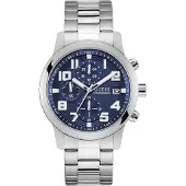 GUESS Analoog horloge 'ATTICUS' navy / zilver