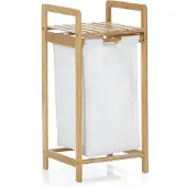 Lumaland bamboe wasmand - 33 x 33 x 73 cm - wit
