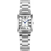 Jacques du Manoir quartz zilver dames horloge met witte wijzerplaat & roestvrij stalen band
