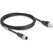 DeLOCK M12 8-pins A-gecodeerd (m) - RJ45 (m) industriële netwerkkabel | CAT5e | PVC | 2 meter