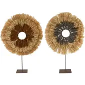 Cozy ibiza Raffia standaard set van 2 stuks
