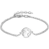 The Jewelry Collection Zilver Gerhodineerde Armband wereldbol 1 1333996