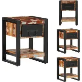 vidaXL Nachtkastje 35x34x45 cm massief gerecycled hout meerkleurig