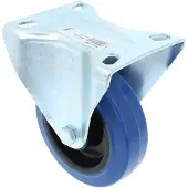 AMIG Bokwiel met bevestigingsplaat verzinkt met blauwe nylon wiel Ø100x32mm