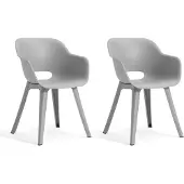 Keter Akola Tuinstoelen - 2 stuks - 56,5x55x80cm - Grijs