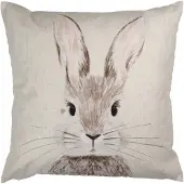 Clayre & Eef Kussenhoes 45x45 cm Beige Polyester Konijn