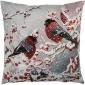 Clayre & Eef Kussenhoes 45x45 cm Grijs Polyester Vogels