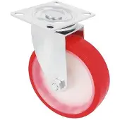 AMIG Zwenkwiel met bevestigingsplaat verzinkt met rode nylon wiel 125 mm