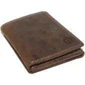 Oi Hunter bruine leren creditcardhouder dubbel / leren pasjesmapje dubbelzijdig / pasjeshouder voor veel pasjes / RFID SAFE / bruin leer / 226H