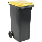 ESE Afvalcontainer 140 liter grijs met geel deksel