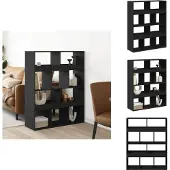 vidaXL Kamerscherm 100x33x125,5 cm bewerkt hout zwart
