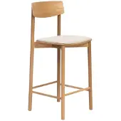 Livin24 Scandinavische barkruk Jane naturel eiken/ off white 80 cm