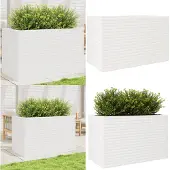 vidaXL Plantenbak 110x60x68,5 cm massief grenenhout wit