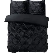 Sleeptime dekbedovertrek Pintuck - velvet - zwart - 240x220