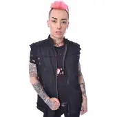 Chemical Black - Gothic Bodywarmer - Rafi Vest - S tot XXL - voor Mannen - zwart | Maat S
