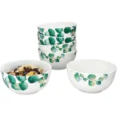 MamboCat Set van 6 graankommen 14cm eucalyptus wit