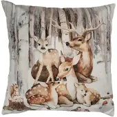 Clayre & Eef Kussenhoes 45x45 cm Bruin Polyester Hert