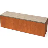Geroba Modena Rechthoekige cortenstaal zitbank met Padouk hout L150 x B40 x H42 cm