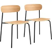 Oviala - Set van 2 zwarte houten stoelen - Lila