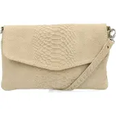 Manfield Beige suède croco clutch | Maat Onesize