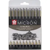 Bruynzeel Sakura Pigma Micron fineliners - 10 stuks