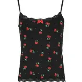 Pussy deluxe - Rockabilly Top - Cherries Classic Top - XS tot XXL - voor Vrouwen - zwart-rood | Maat S