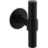 Intersteel Gatdeel deurkruk T-model recht op plat rozet - RVS/mat zwart