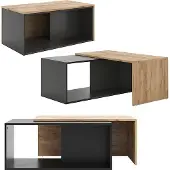 Vicco Paul Salontafel – 90 x 48 cm Antraciet/gouden eik