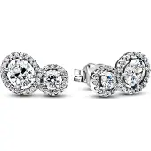 Pandora - Dames Oorbellen - Zilver & Transparant