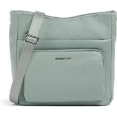Mandarina Duck Leren schoudertas Mellow Leather Crossover Bag Iceberg Green mintgroen