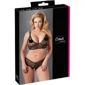 Cottelli Plus Size - bh set - kant - zwart - XXXXL