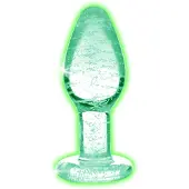 Booty Sparks Glow in the Dark S - glazen buttplug (transparant)