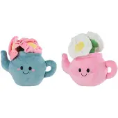 Take Me Home knuffel plant pluche - theepot met bloemen, 18cm