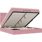 vidaXL Ottoman bed met matrassen 160x200cm fluweel roze