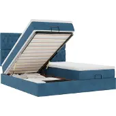 vidaXL Ottoman bed met matrassen 200x200cm fluweel donkerblauw