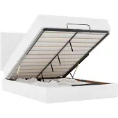 vidaXL Ottoman bed met matras 140x190cm kunstleer wit
