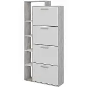 Vicco Orlando Schoenenkantelaar – 80 x 166.1 cm met 4 compartimenten Wit/beton